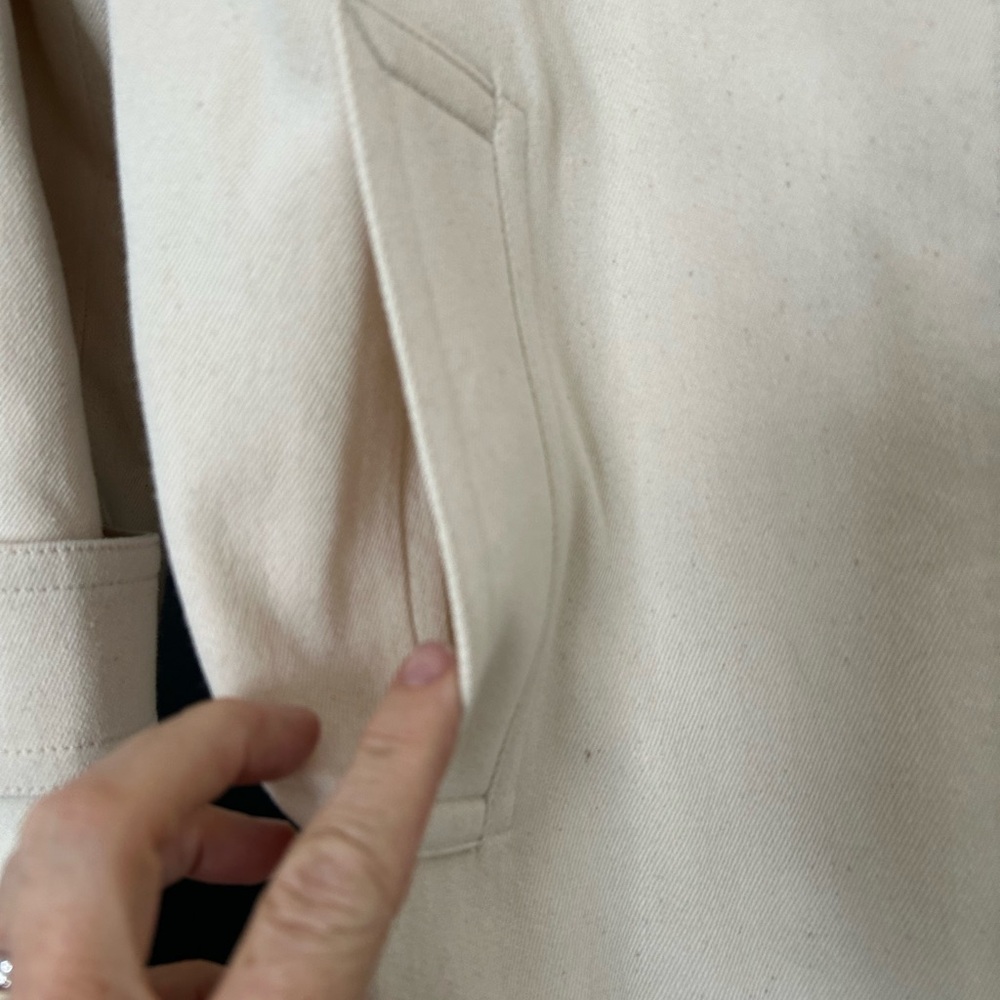 VINCE Women's Cream Belted Jacket - Picture 4 of 10